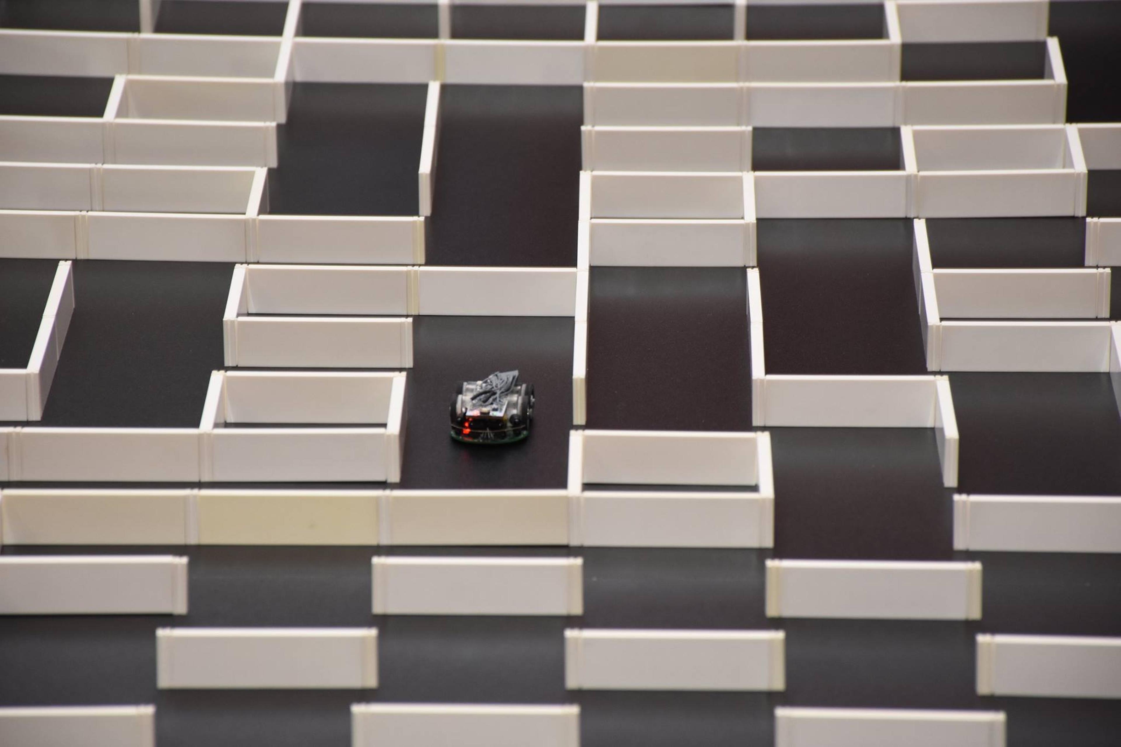 Our micromouse robot in the maze