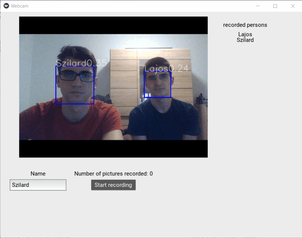 The face recognition project in action